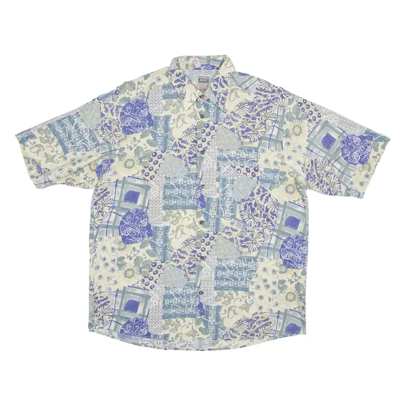 Rifle Mens Shirt Blue 90S Crazy Pattern L 1
