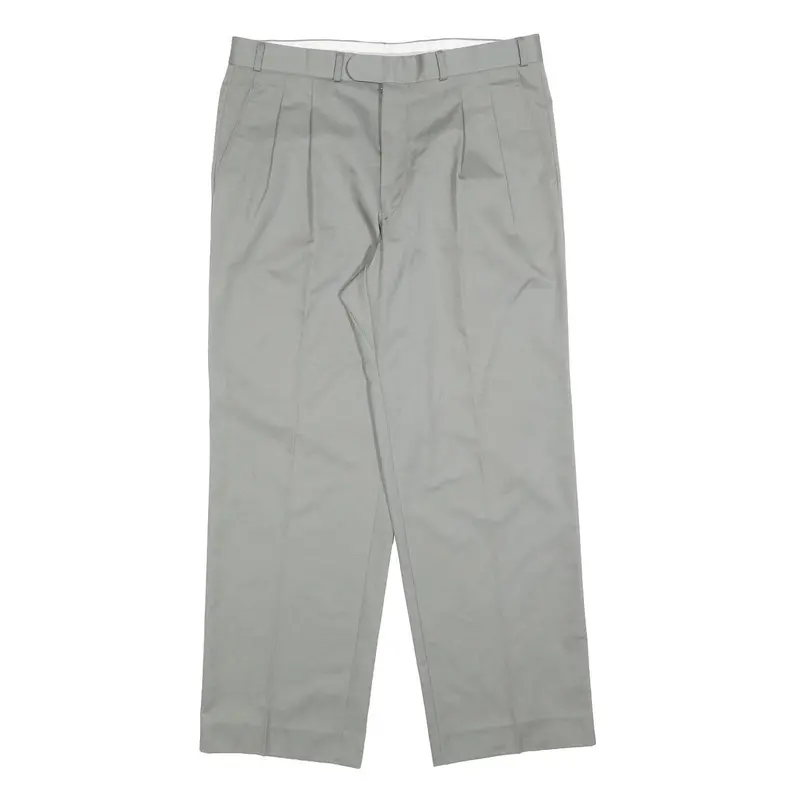 Ritex Mens Regular Fit Grey Straight Trousers W34 L30 Smart Casual Classic Zip 1