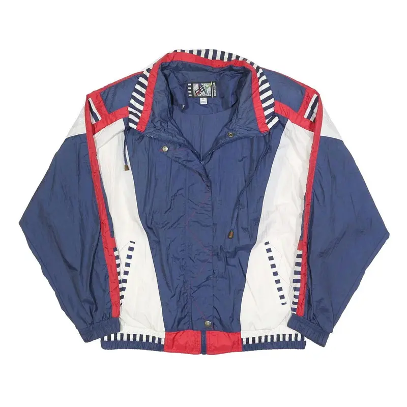 River Edge Sport Womens Blue White & Red Windbreaker Jacket Xl Nylon Casual 1