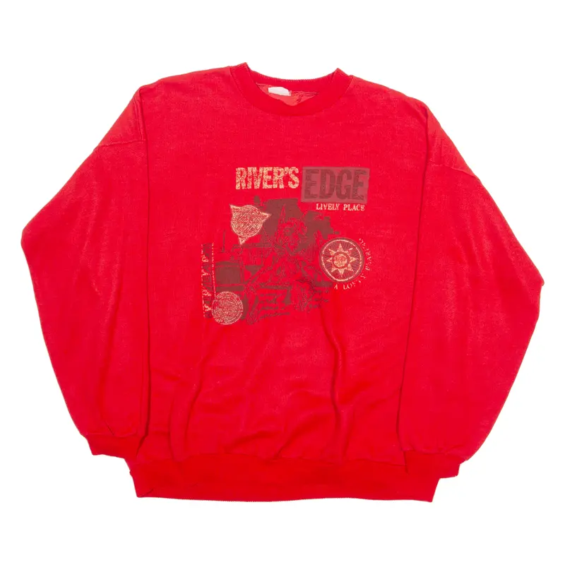 River's Edge Mens Sweatshirt Red Crewneck M 1