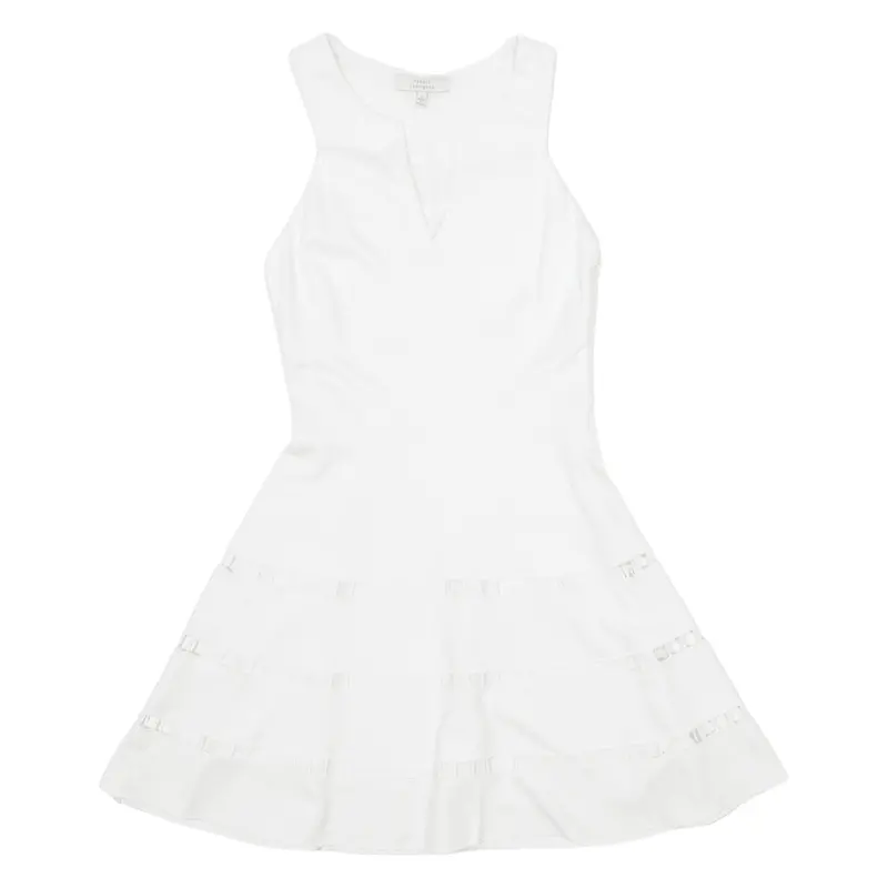 Robert Rodriguez Womens Skater Dress White Viscose Sleeveless Knee Length S 1