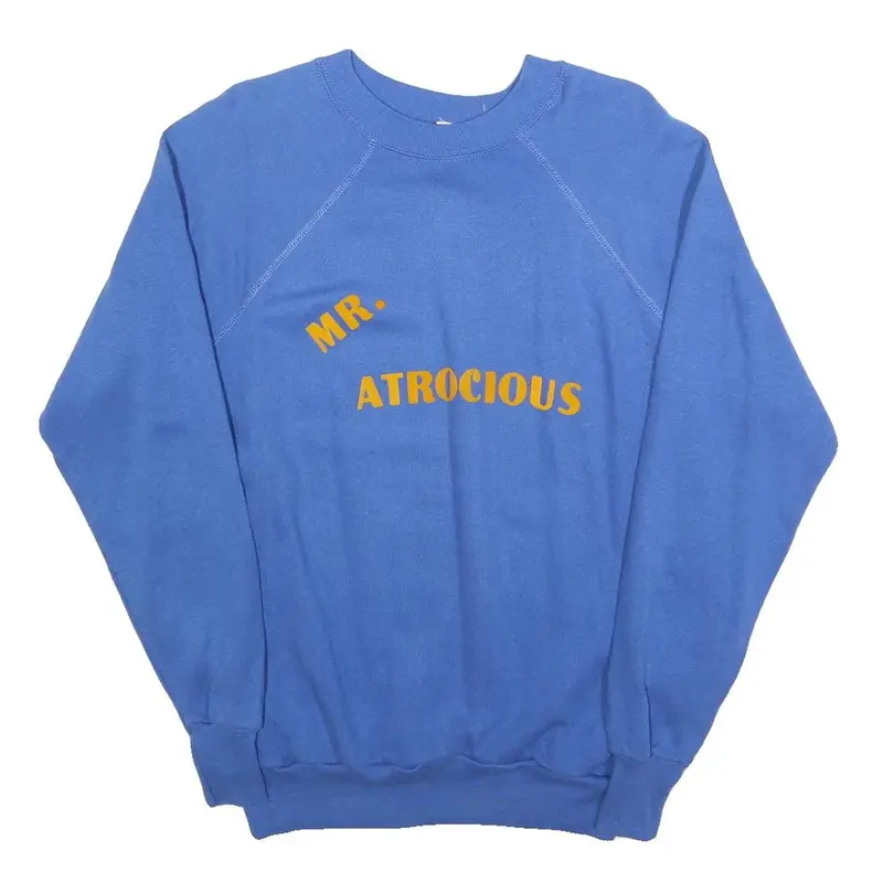 Robinson Mens Blue Sweatshirt Xl Crew Neck Cotton Blend Pullover Coach Print 1