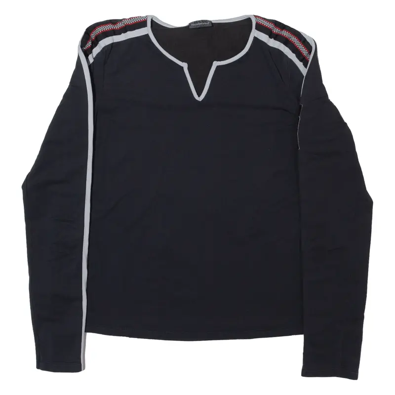 Roccobarocco Womens T-Shirt Black Long Sleeve V-Neck S 1