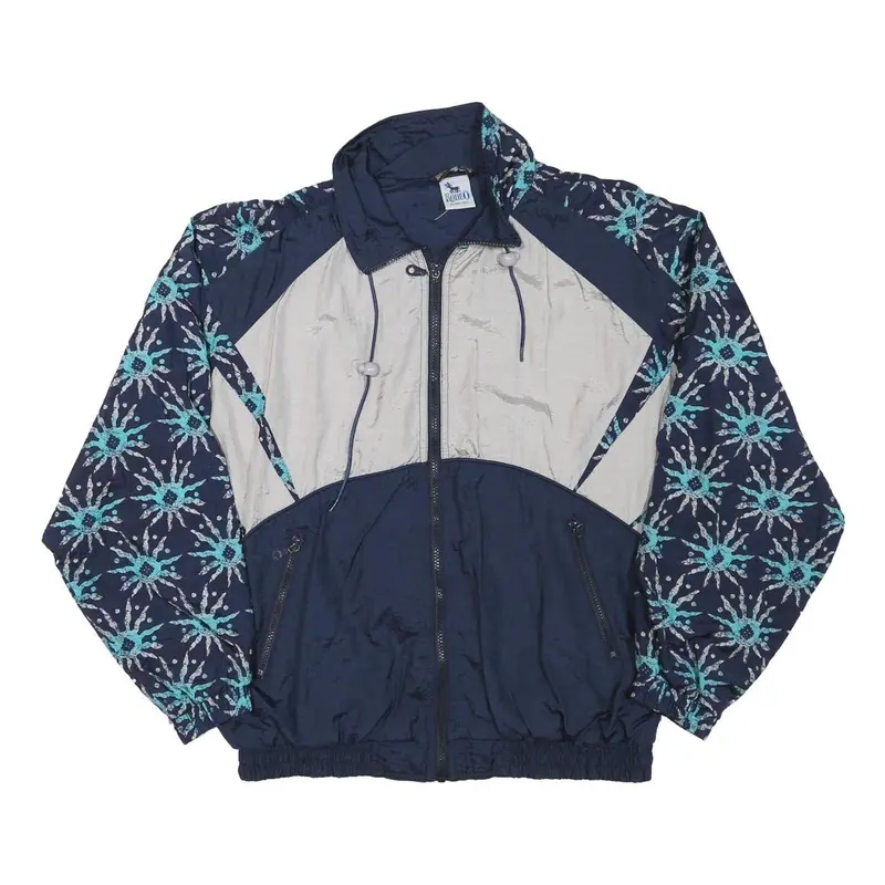 Rodéo Mens Navy Blue & Light Grey Vintage Patterned Track Jacket S Polyester 1