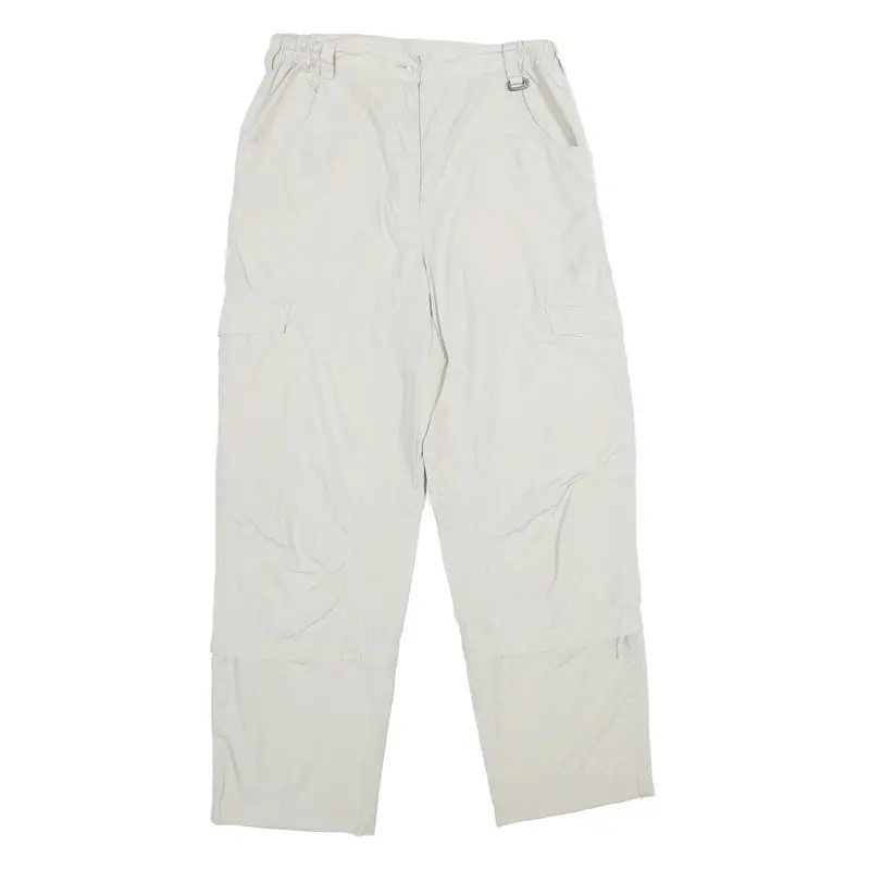 Rodeo Womens Regular White Trousers W28 L32 Polyester Blend Zip Casual Pocketed 1