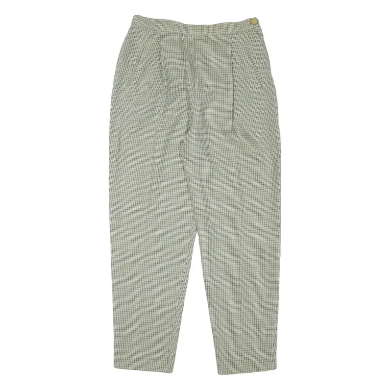 Rodier Womens Polyester Blend Relaxed Trousers W28 L28 Checked Pattern Zip 1