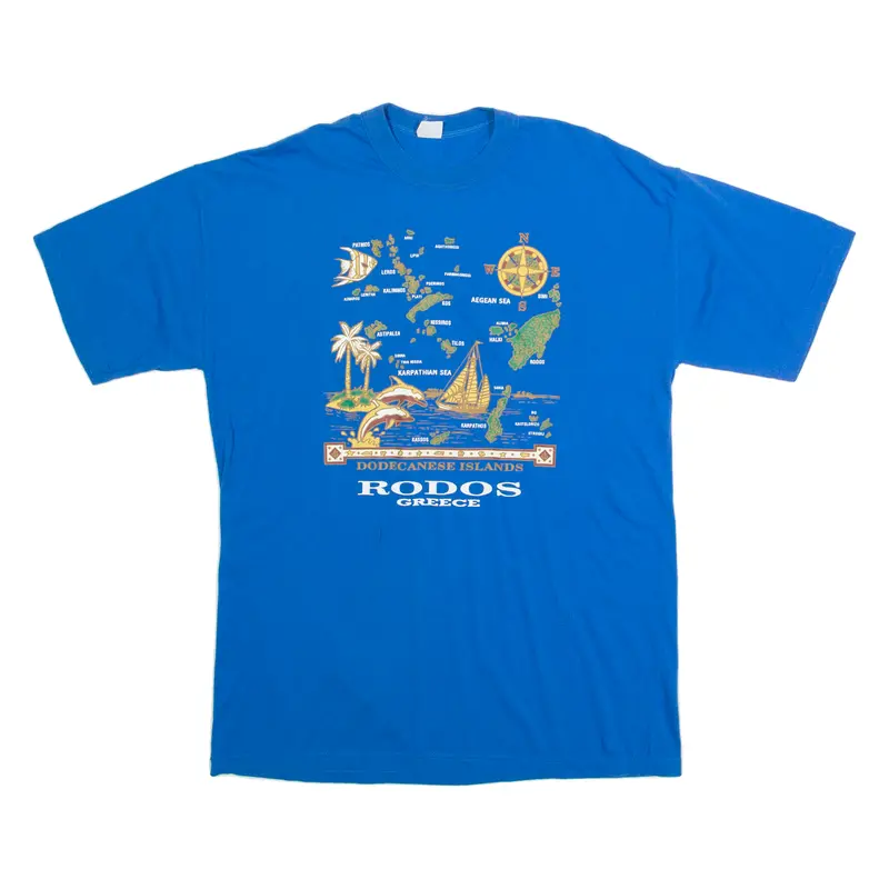 Rodos Mens T-Shirt Blue L 1
