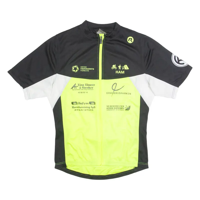 Rogelli Cycling Zip Up Mens Jersey Yellow High Neck Xl 1