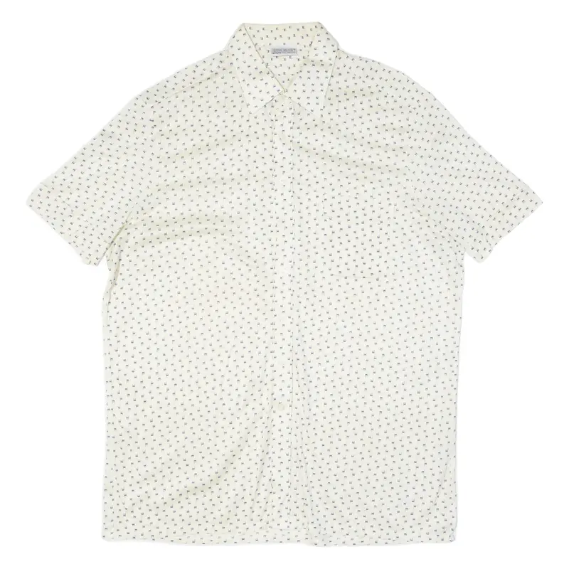 Royal Flush Mens Shirt Cream 90S Crazy Pattern L 1