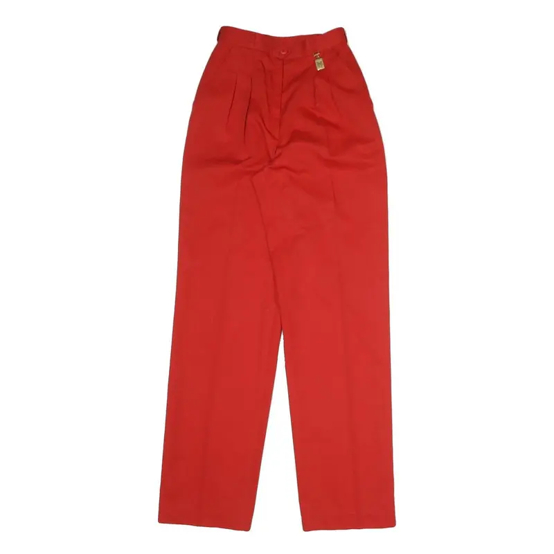 Royal Womens Cotton Blend Red Relaxed Straight Trousers W22 L32 Casual Workwear 1