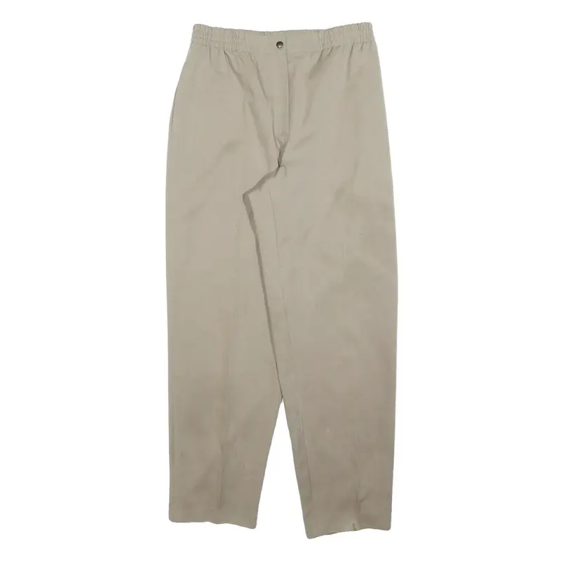 Ruby Womens Beige Relaxed Straight Trousers W30 L30 Casual Lightweight Zip 1
