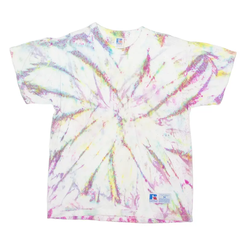 Russell Athletic Boys Tie Dye T-Shirt White Crew Neck M 1