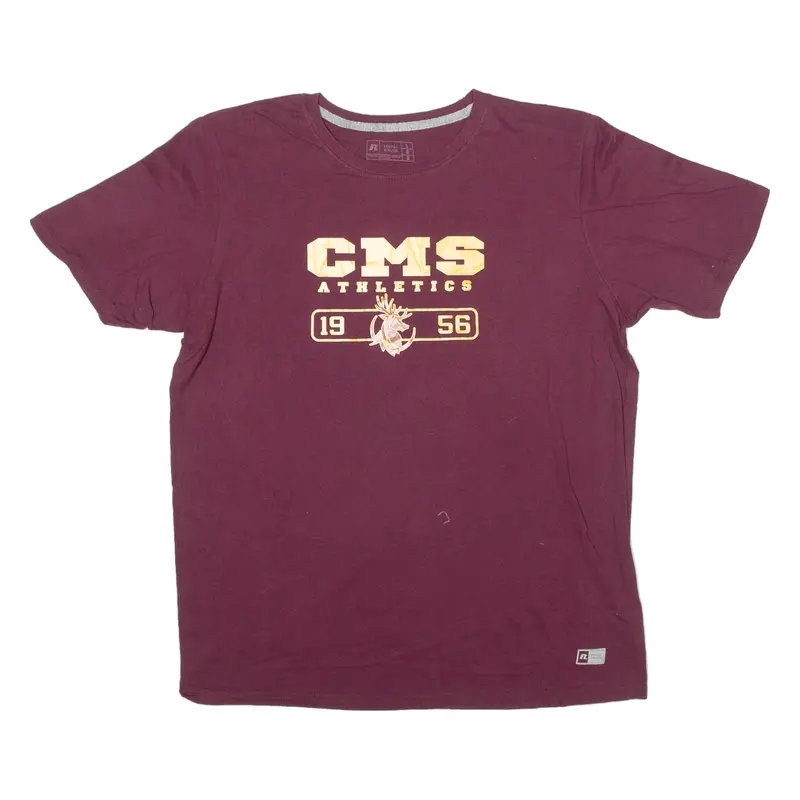 Russell Athletic Cms Athletics Mens T-Shirt Maroon Usa L 1