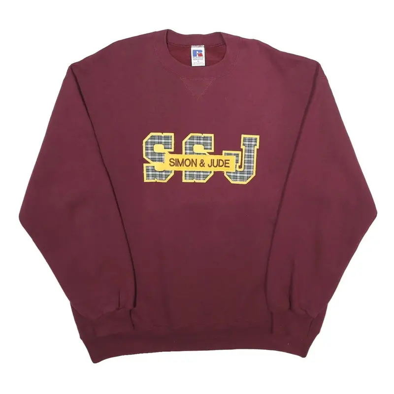 Russell Athletic Mens Maroon Simon & Jude Crew Neck Xl Sweatshirt Cotton Blend 1