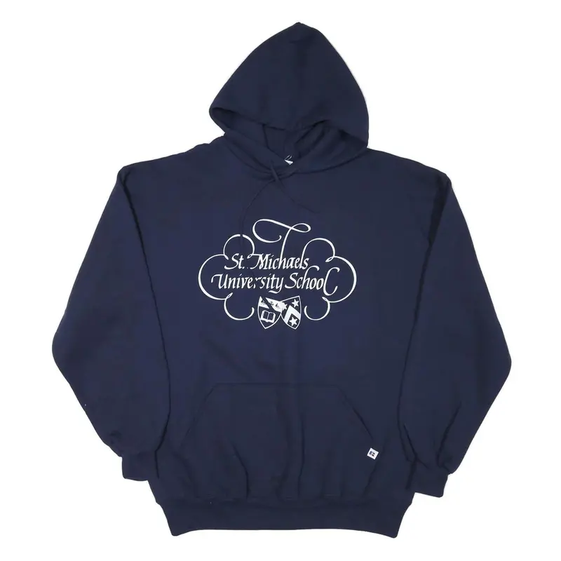Russell Athletic Mens Navy St Michaels University School Hoodie Xl Cotton Blend 1