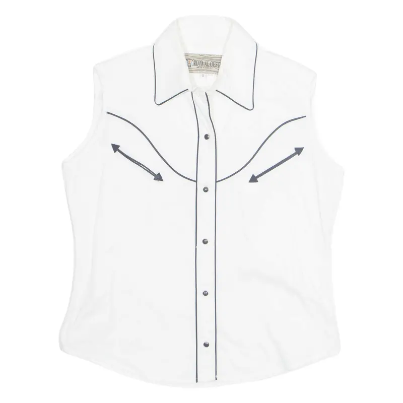Ruta Al Oeste Womens Shirt White Collared Sleeveless S 1