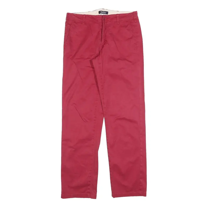 S Max Mara Womens Cotton Blend Red Regular Straight Trousers W30 L32 Stylish 1