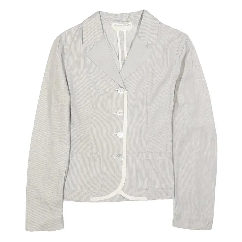 S Max Mara Womens Grey Cotton Blend Jacket Uk 10 Button Closure Classic Fit 1