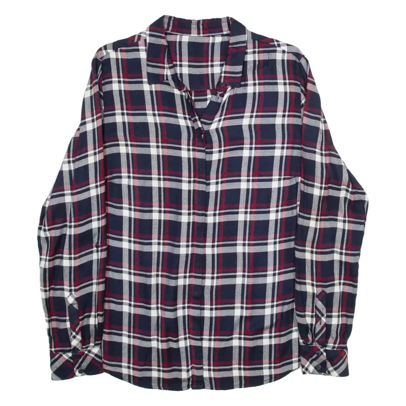 S. Oliver Womens Shirt Blue Plaid Long Sleeve M 1