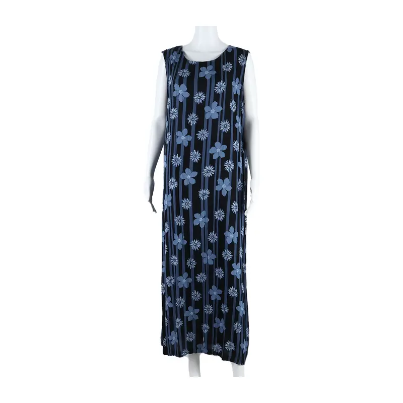 Sag Harbour Womens Shift Dress Black Floral Sleeveless Long M 1