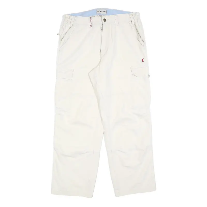 Sail Xtreme Womens Cotton Blend White Relaxed Cargo Trousers W30 L30 1