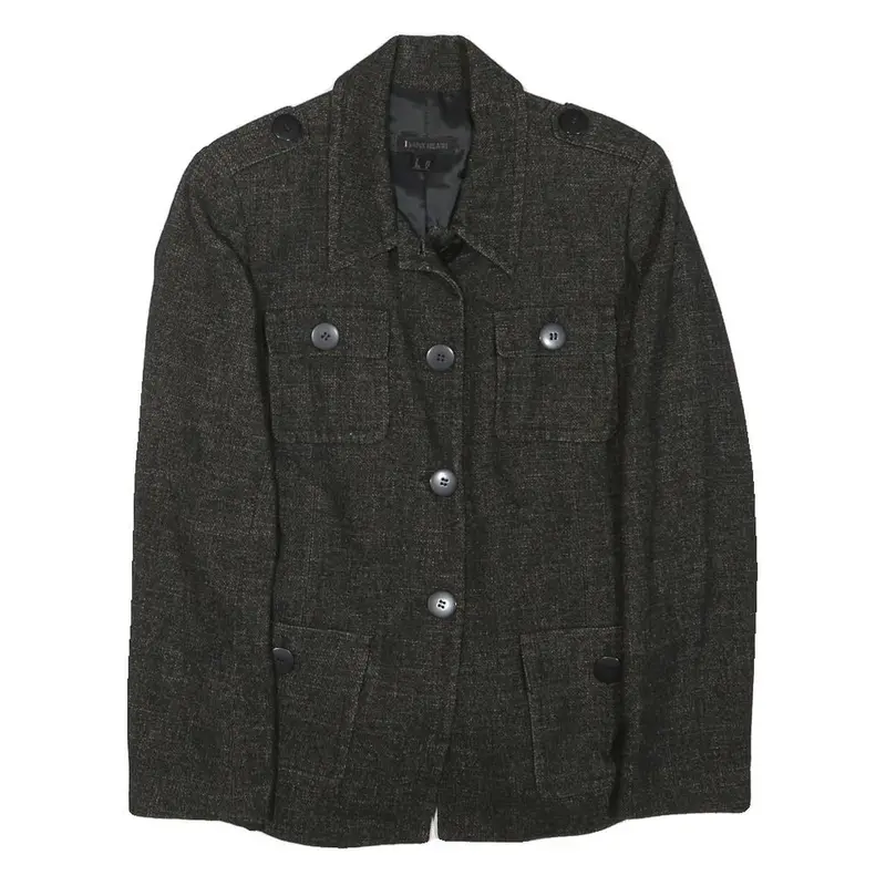 Saint Hilare Womens Grey Classic Jacket Xs Polyester Blend Button Plain Stylish 1