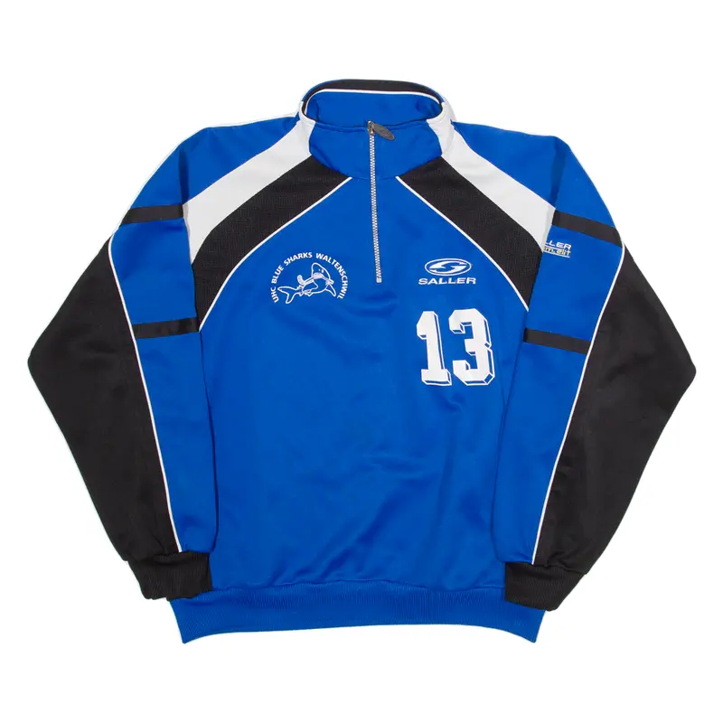 Saller Blue Sharks 13 Chregu Mens Sweatshirt Blue 1/4 Zip M 1