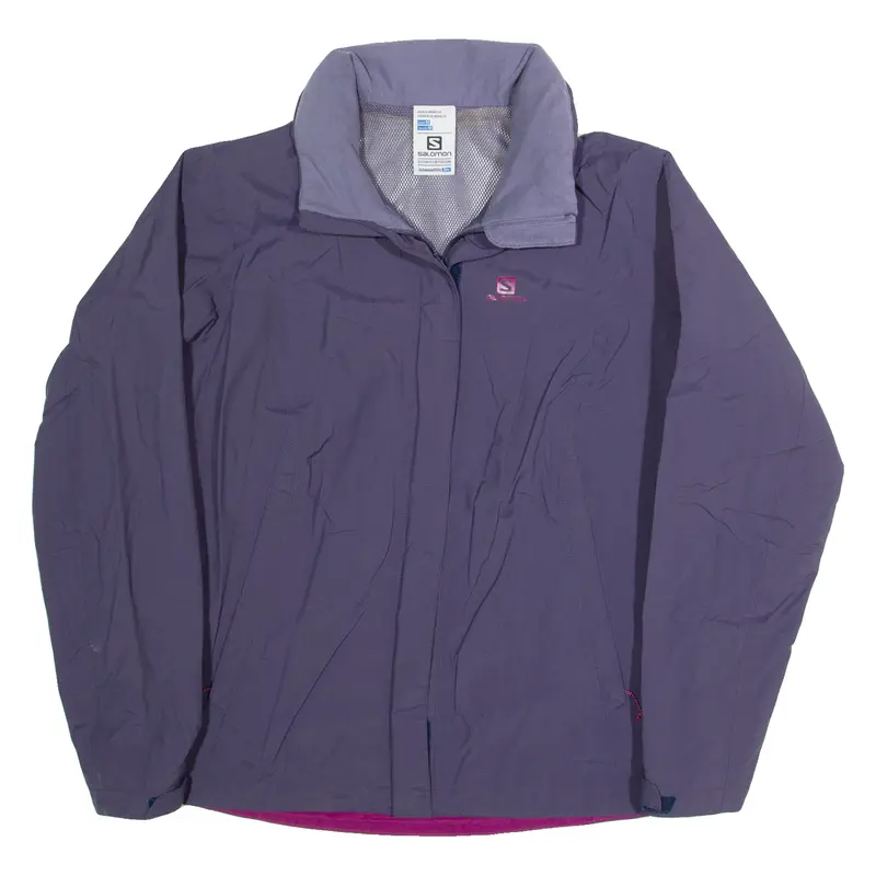 Salomon Mesh Lined Womens Rain Jacket Purple M 1