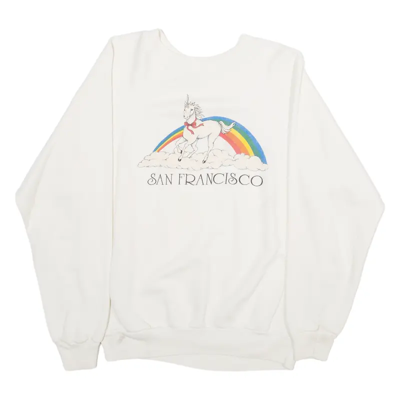 San Francisco Unicorn Womens Sweatshirt White M 1