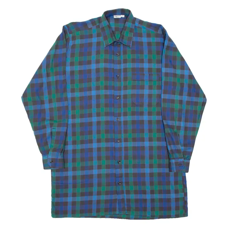 San Marco Mens Flannel Shirt Blue Check Long Sleeve Xl 1