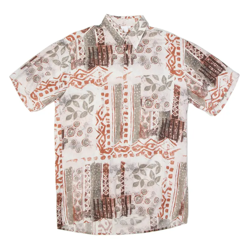 San Marco Mens Shirt Pink Viscose Crazy Pattern L 1