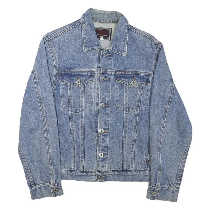 Sancho Boys Blue Denim Jacket M Cotton Blend Button Closure Classic Fit 1