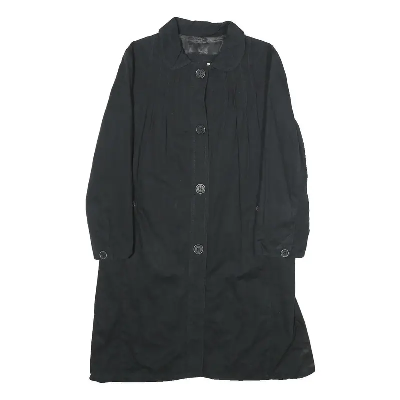 Sandro Womens Black Cotton Button Jacket Uk 8 Classic Fit Long Sleeve Plain 1