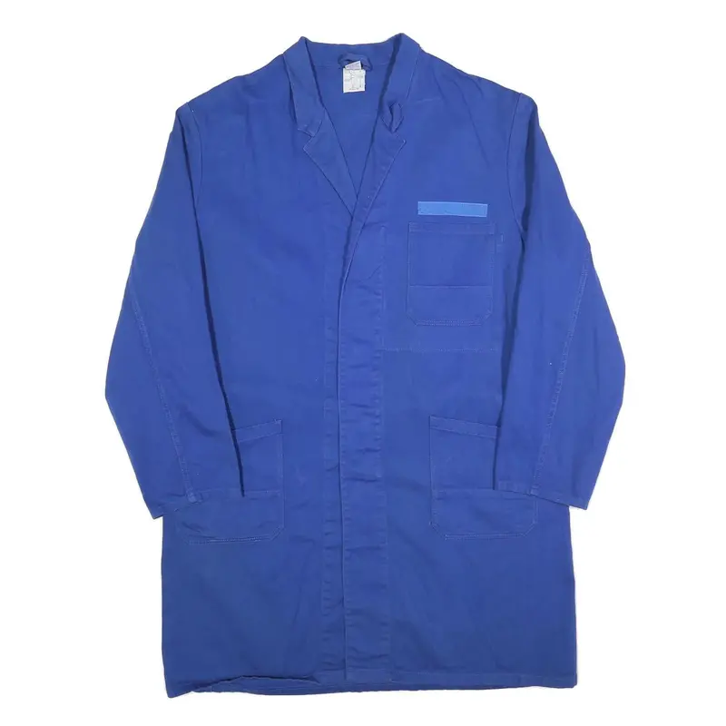 Sanfor Mens Blue Classic Cotton Button Jacket L Workwear Plain Durable 1