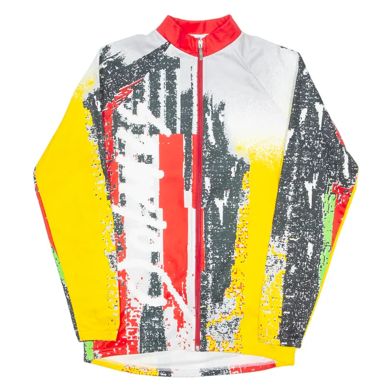 Santini Cycling Full Zip Mens Jersey Black Long Sleeve High Neck Xl 1