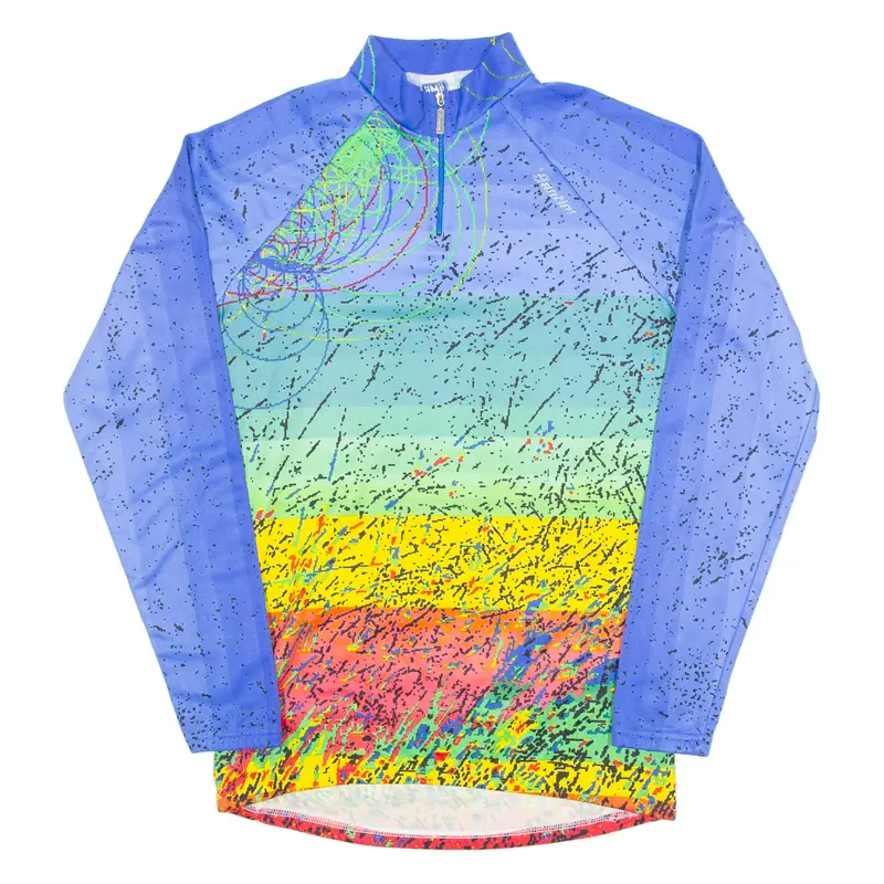 Santini Cycling Mens Jersey Blue Long Sleeve 1/4 Zip Xl 1