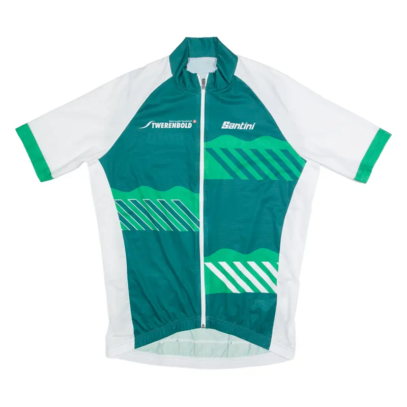 Santini Cycling Zip Up Mens Jersey Green High Neck 2Xl 1