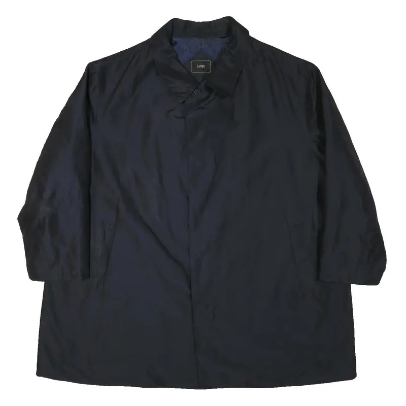 Sanyo Mens Black Button Jacket 4Xl Polyester Blend Classic Plain Lightweight 1