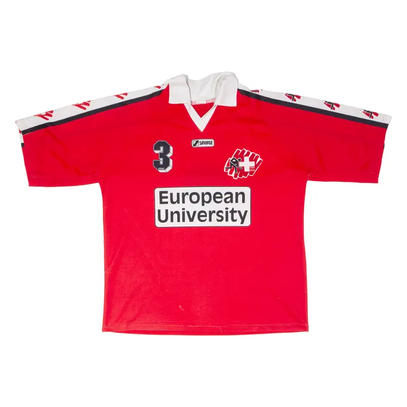 Savage Swiss Roller Hockey #3 Mens Jersey Red 90S Collared Xl 1