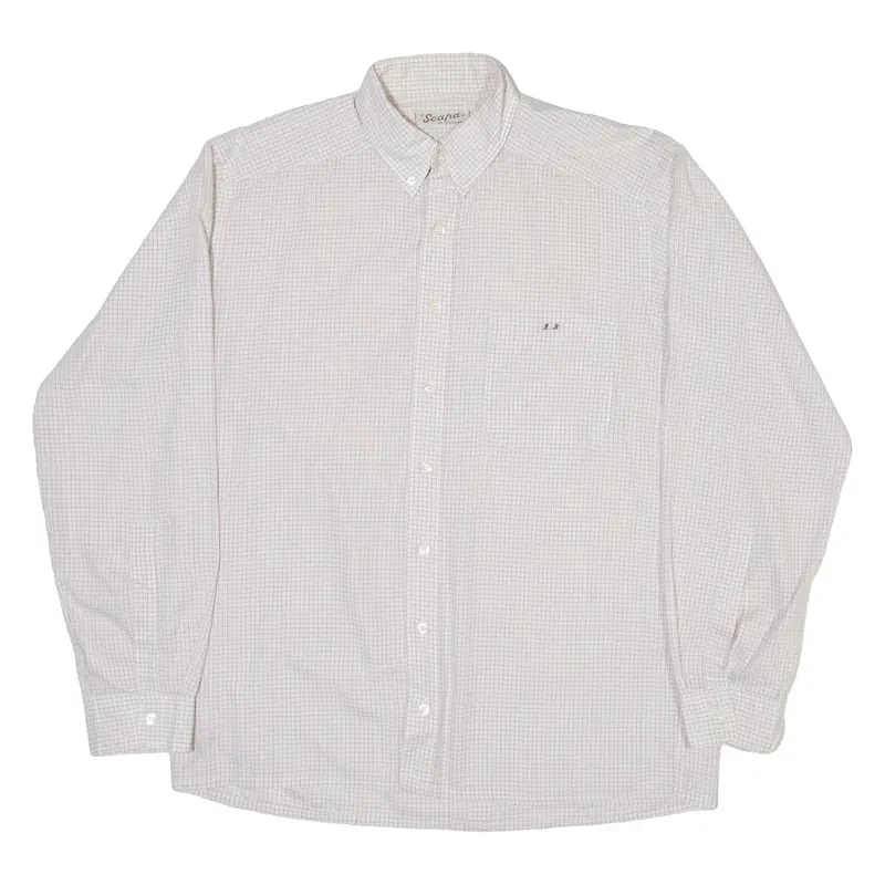 Scapa Mens Shirt White Check Long Sleeve M 1