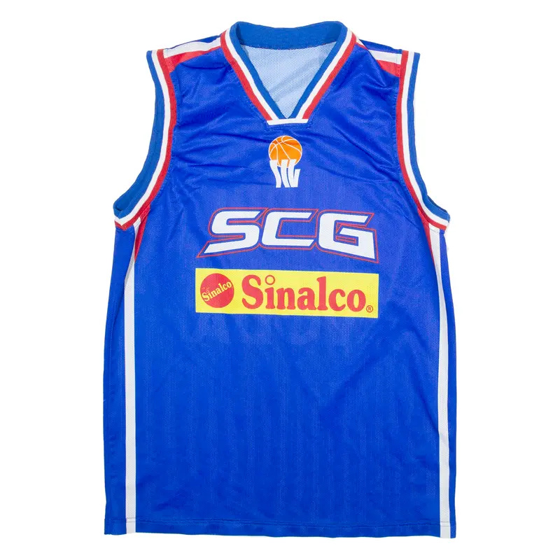 Scg Basketball Mens Jersey Blue Sleeveless V-Neck S 1
