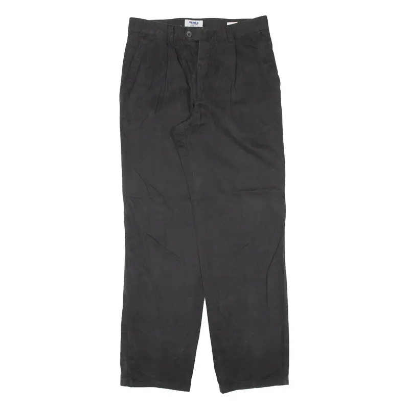 Schild Mens Trousers Black Relaxed Straight W31 L31 1