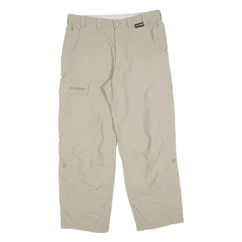 Schoffel Womens Beige Regular Fit Straight Leg Trousers W32 L28 Lightweight 1
