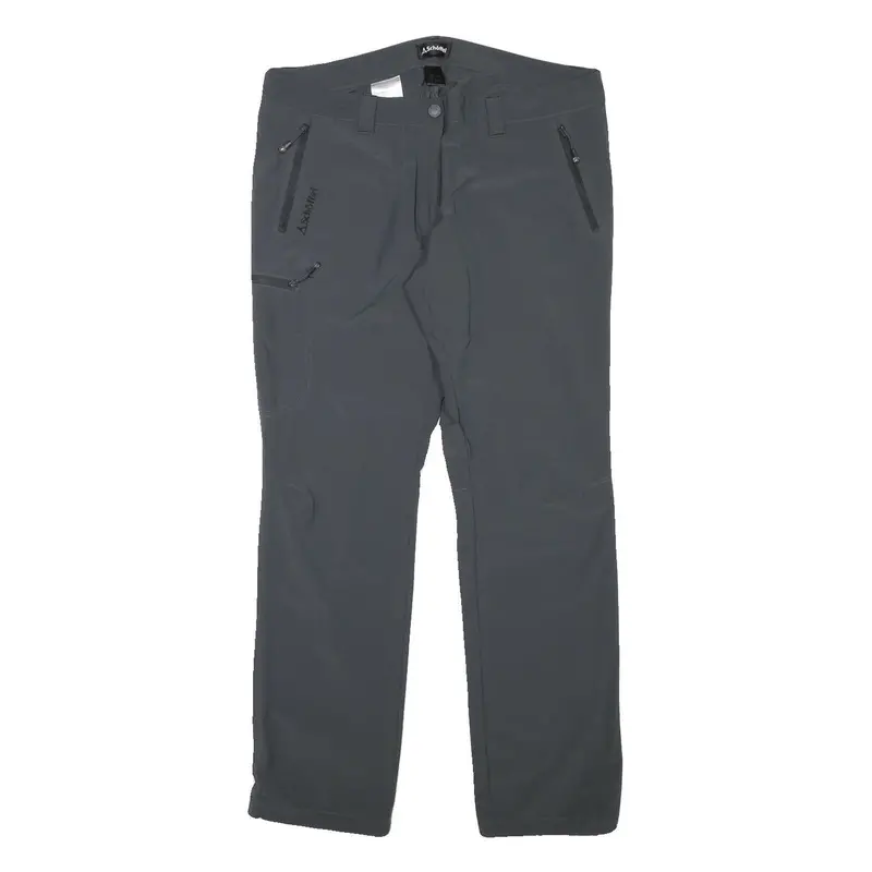 Schoffel Womens Polyester Blend Grey Regular Fit Straight Trousers W35 L30 1
