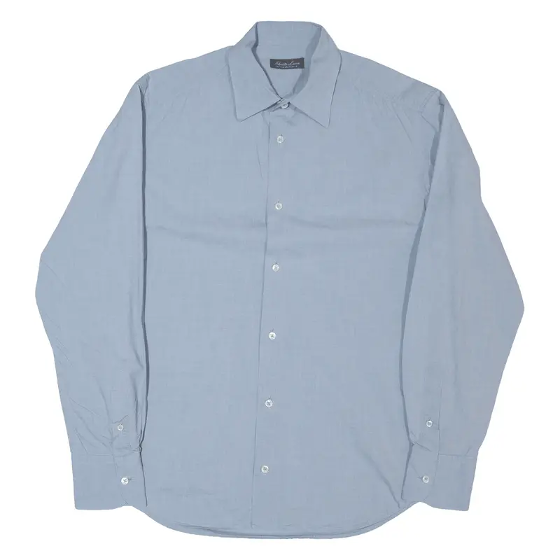 Schuitte Lanz Mens Plain Shirt Blue Long Sleeve S 1
