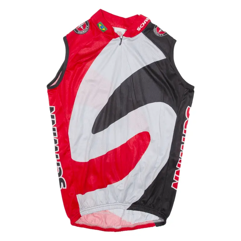 Schwinn Cycling Shirt 3/4-Zip Mens Jersey Red Sleeveless S 1