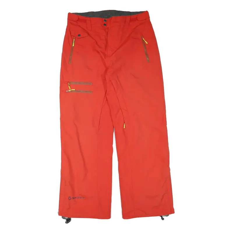 Scott Lined Mens Relaxed Red Polyester Blend Zip Trousers W35 L32 Outdoor 1