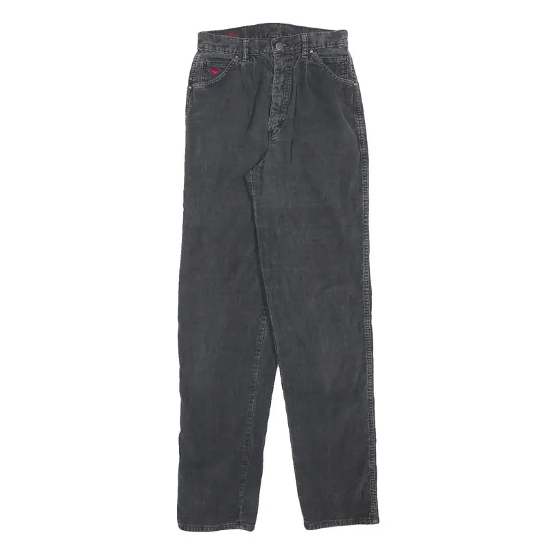 Seattle Blues Womens Regular Fit Black Cotton Blend Trousers W26 L32 Casual 1