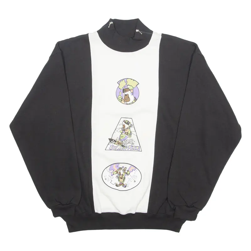 Section Futur Polar Bear Womens Sweatshirt Black High Neck 90S L 1
