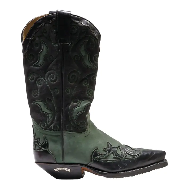 Sendra Cowboy Boots Green Leather Womens Uk 2.5 1